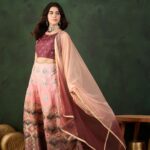 Placement Printed & Woven Design Jacquard Lehenga With Choli & Dupatta