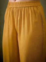 Mustard Yellow Embroidered Shirt With Palazzos Co-Ords - Image 3