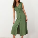 Sleeveless A-Line Midi Dress